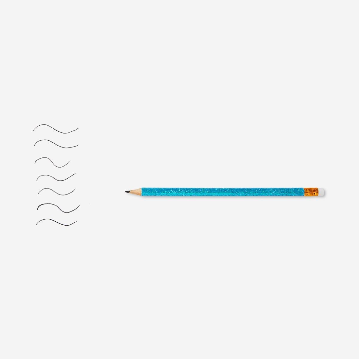 Glitter design pencils. 6 pcs