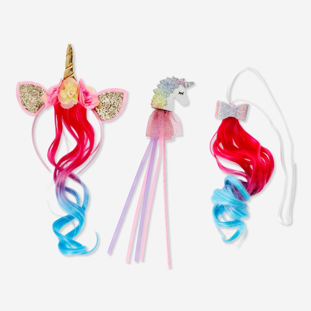 Multicolour unicorn costume accessories set