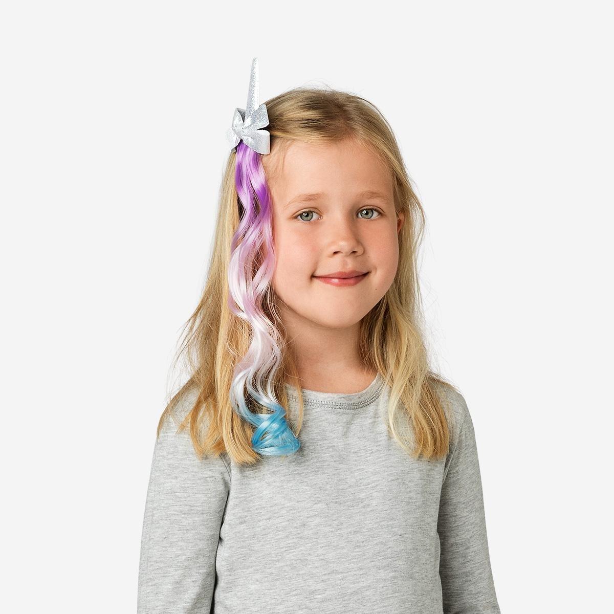 Multicolour unicorn hair clip