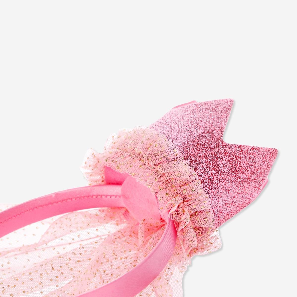 Pink headband crown with veil