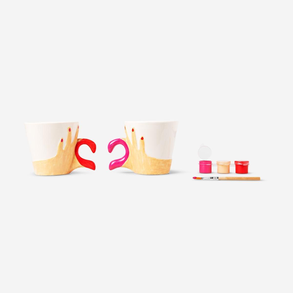 Multicolour diy friendship mugs. 2 pcs