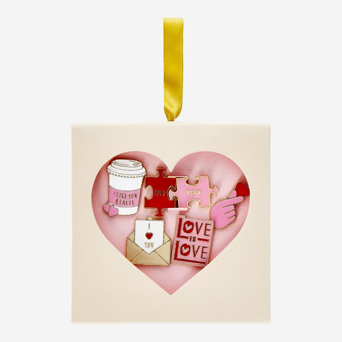 Multicolour love gifting pins. 6pcs