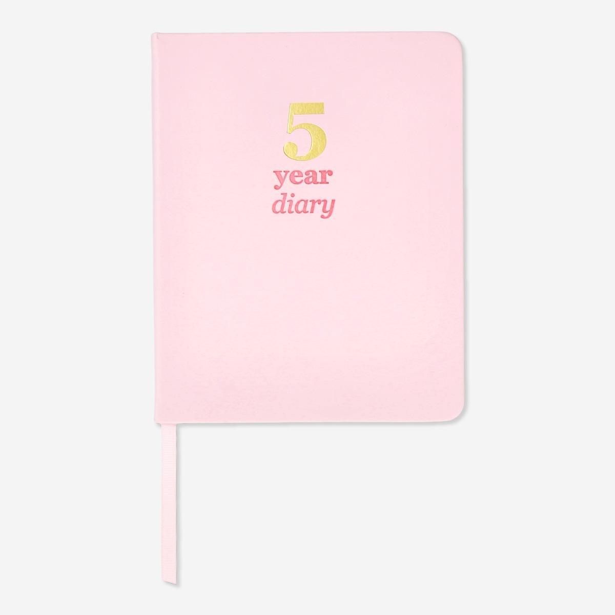 Pink five-year diary