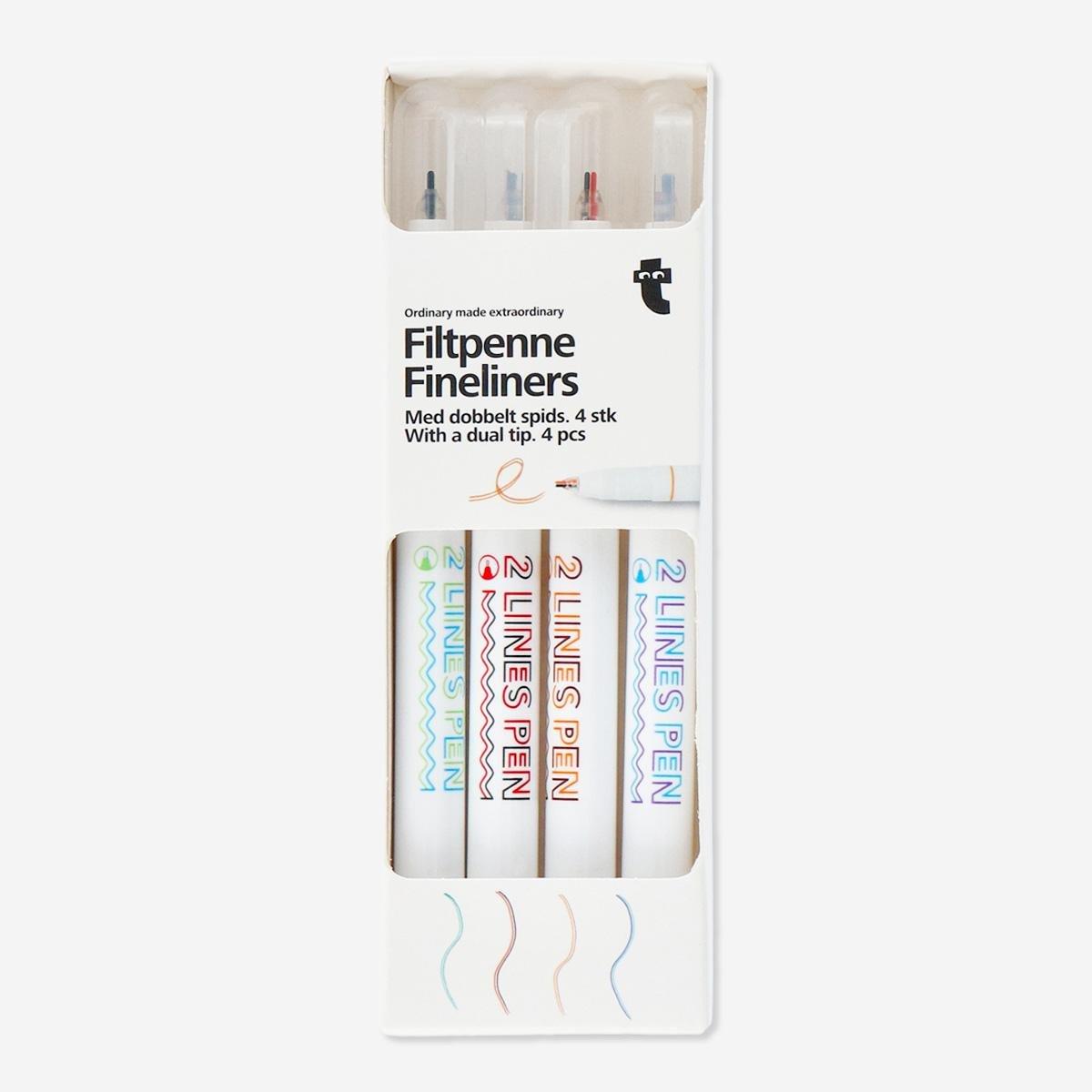 Multicolour fineline pen. 4 pcs