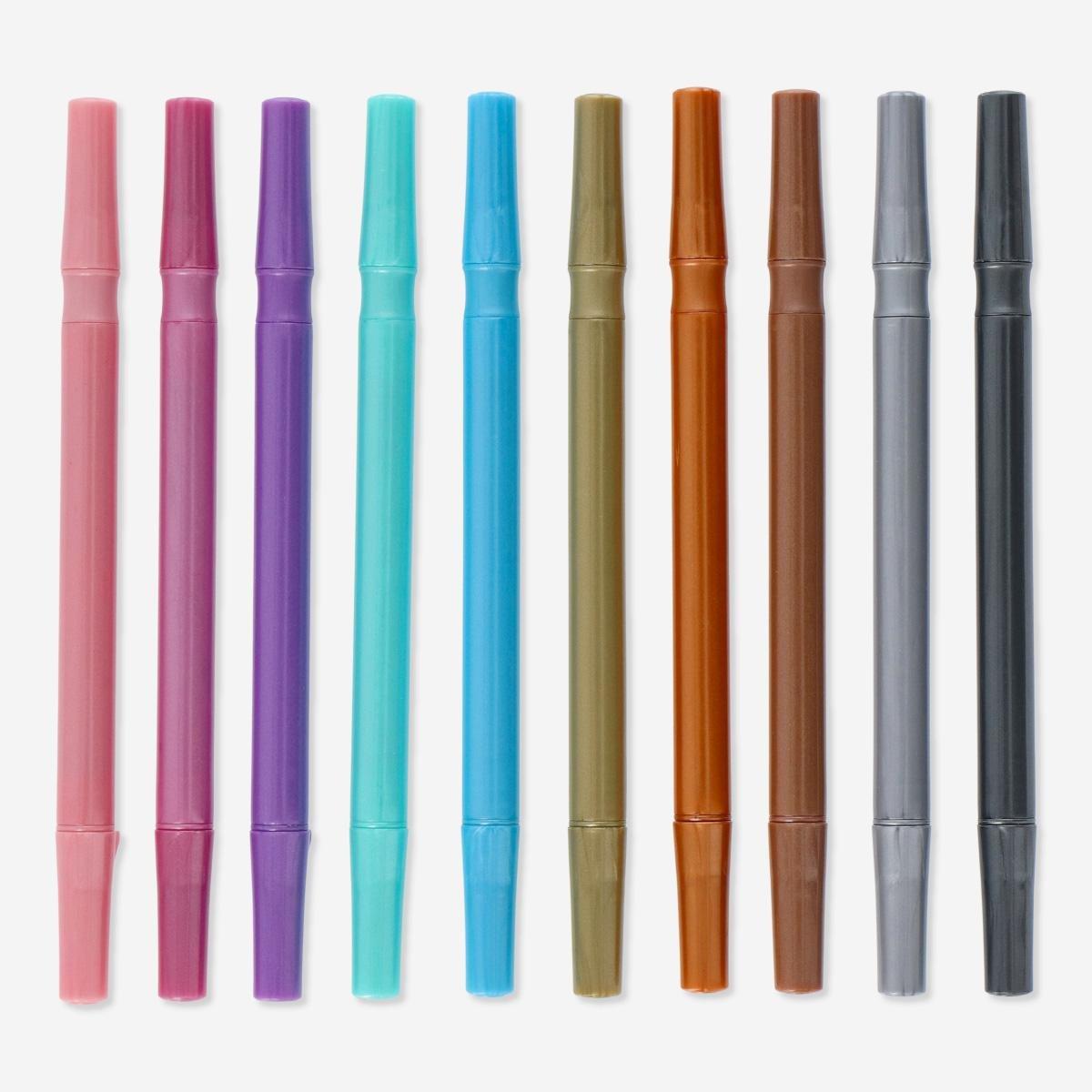 Metallic markers 2-in-1. 10 pcs