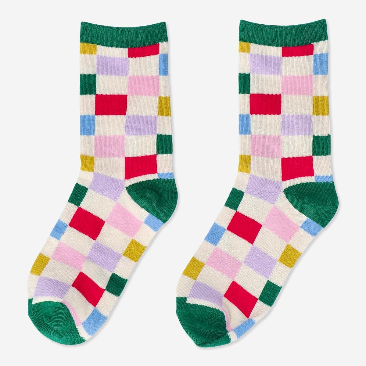 Multicolour check socks . size 39-41 | Flying Tiger Kuwait