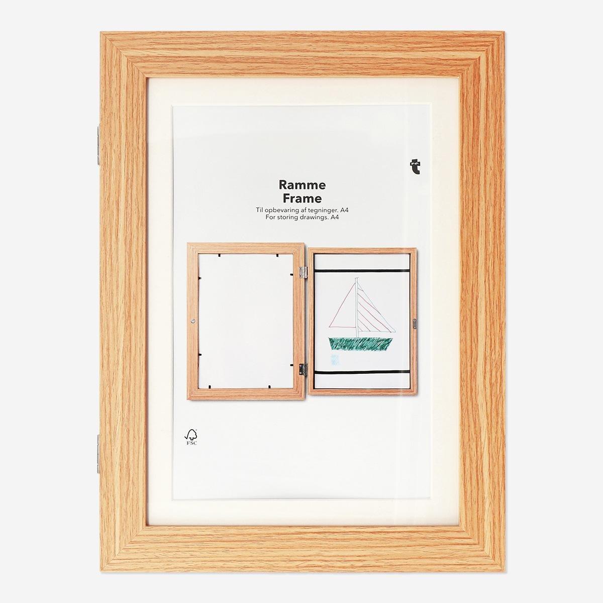 Brown wooden frame. 20 x 30 cm