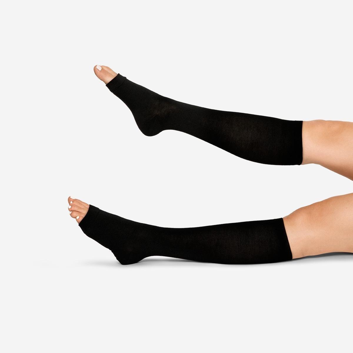 Black support stockings. l/xl
