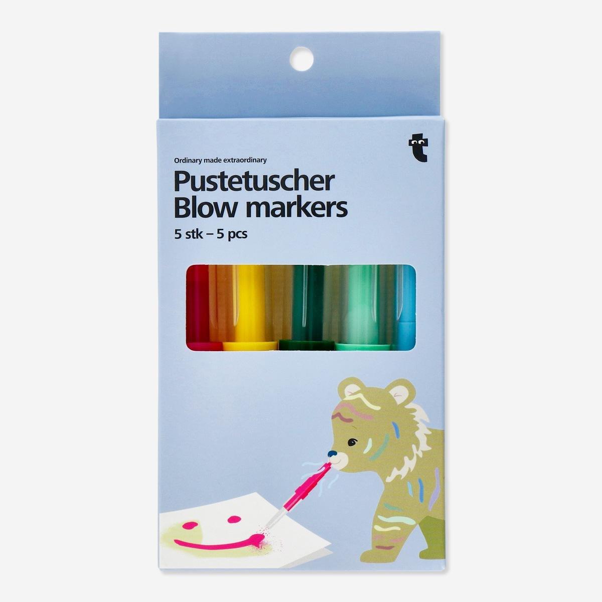 Multicolour blow markers. 5 pcs