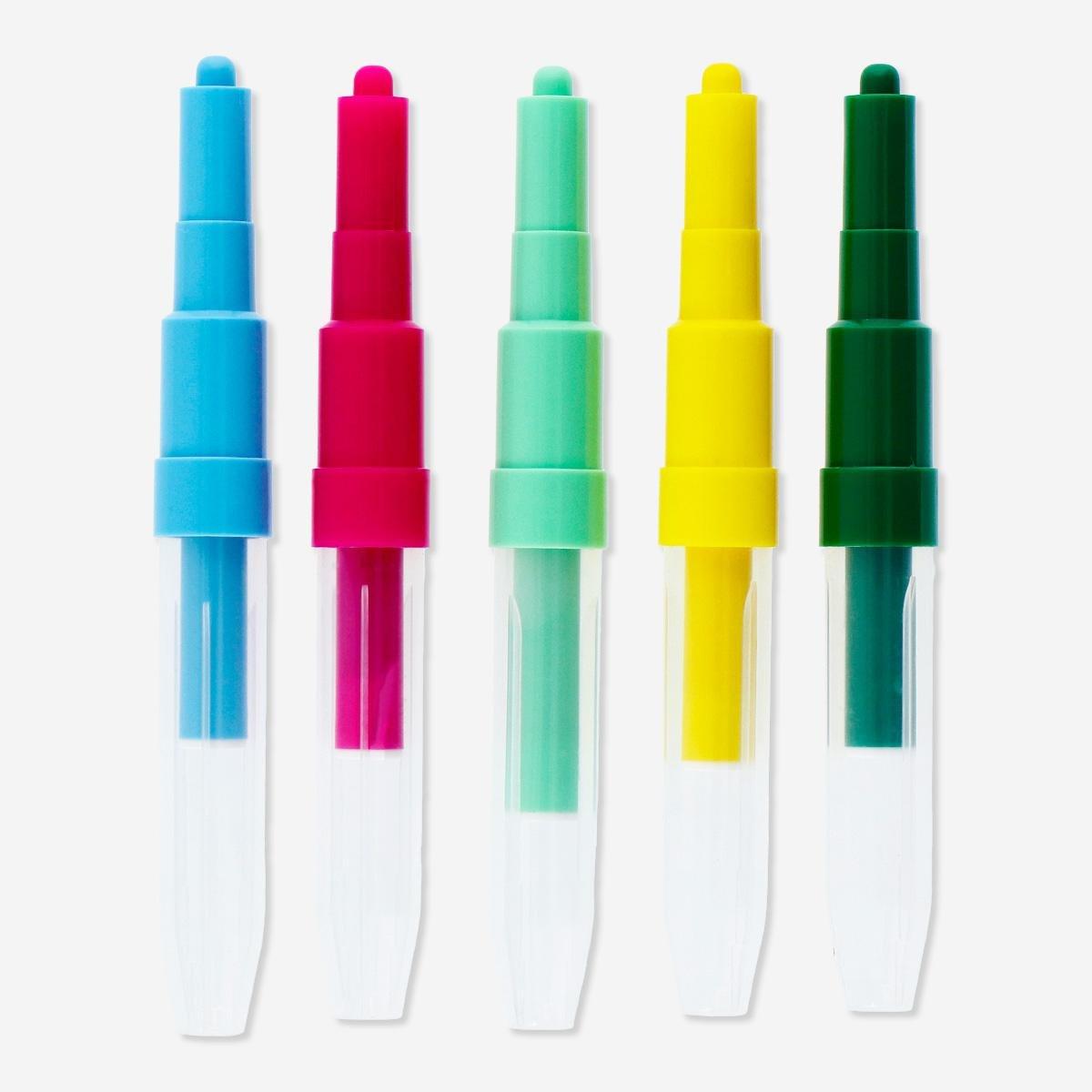 Multicolour blow markers. 5 pcs