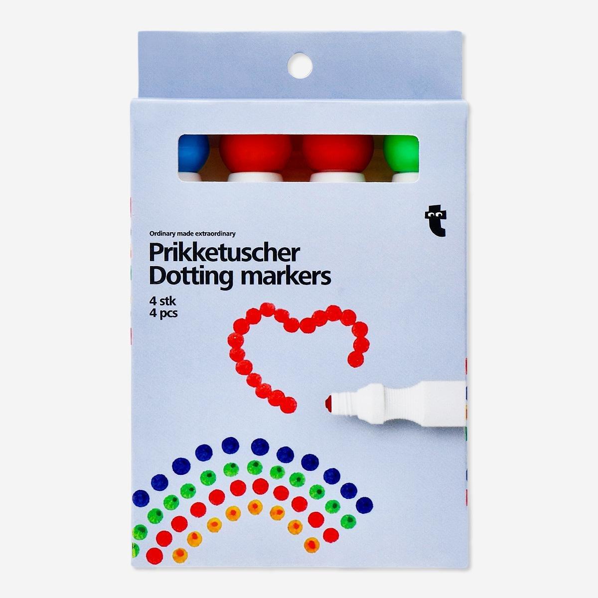 Multicolour dotting markers. 4 pcs