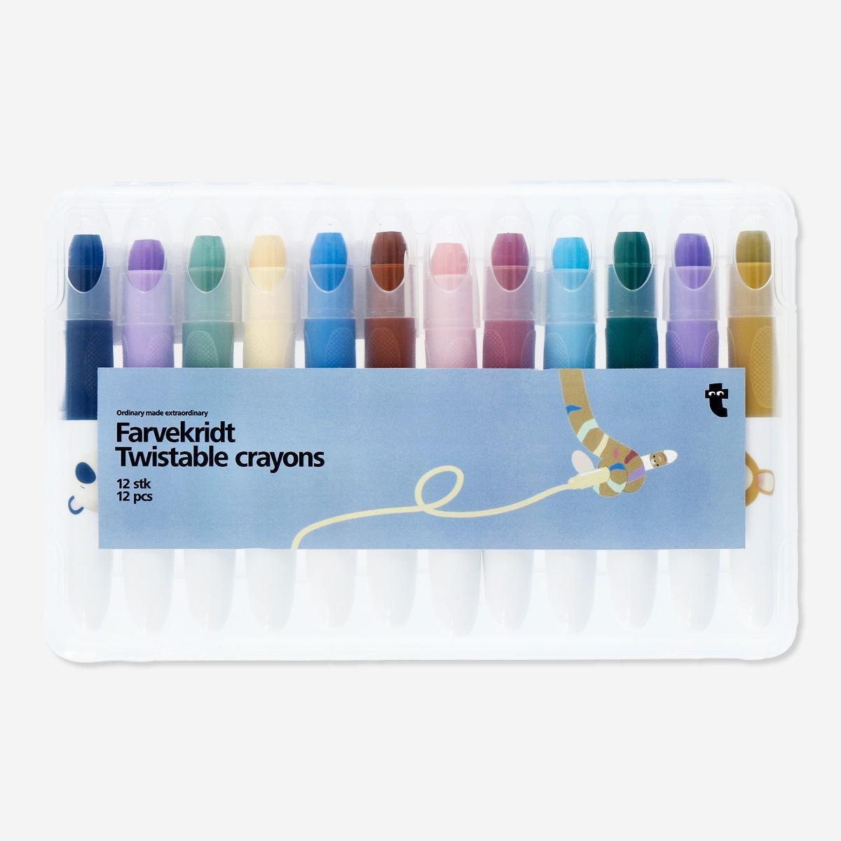 Multicolour twistable crayons. 12 pcs