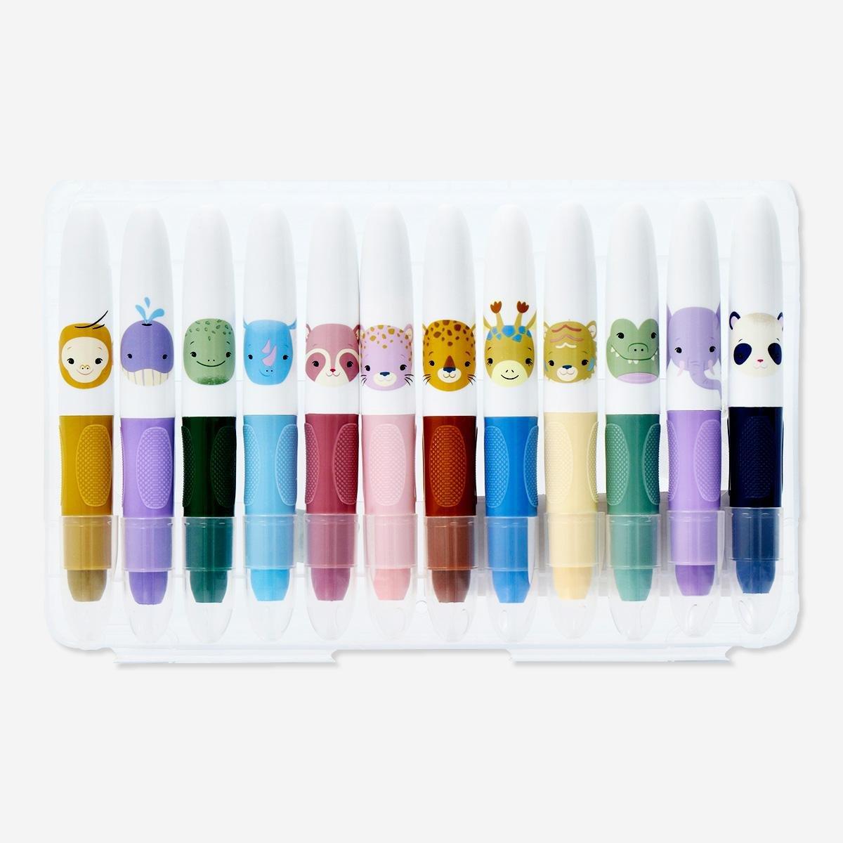 Multicolour twistable crayons. 12 pcs