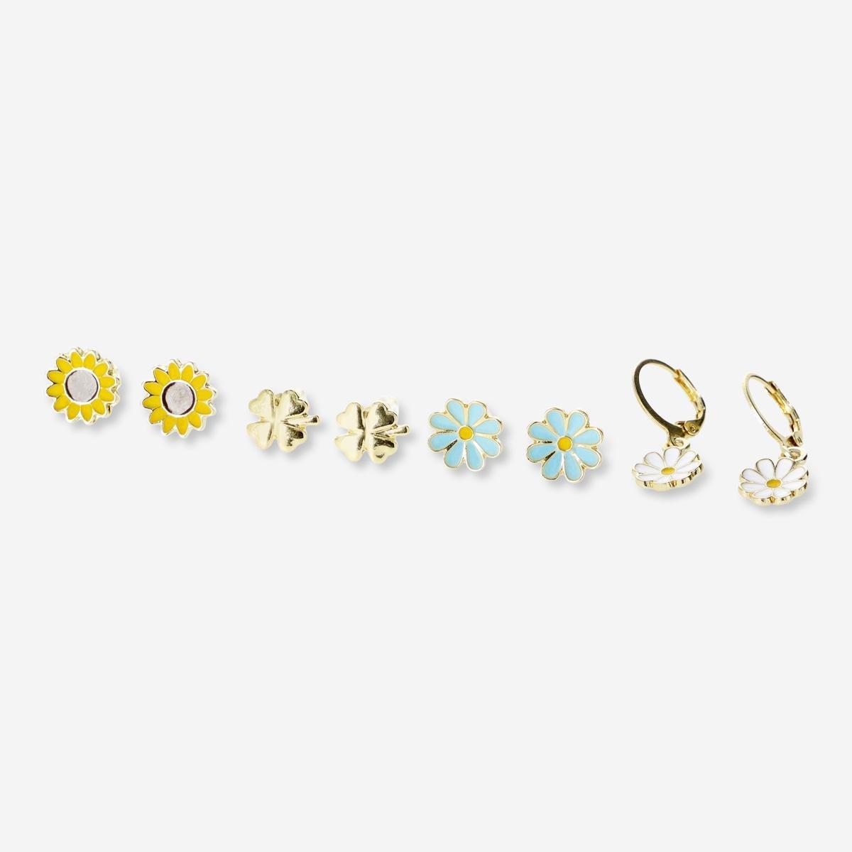 Multicolour earrings. 4 pcs