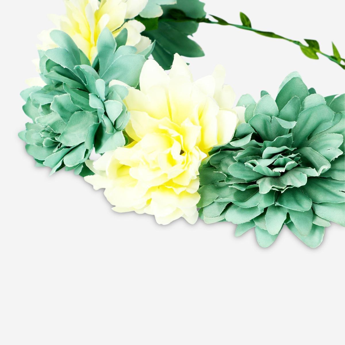 Green flower headband