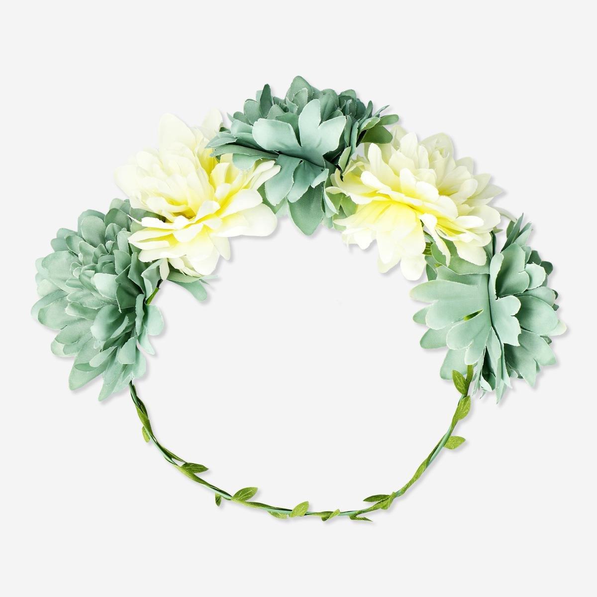 Green flower headband