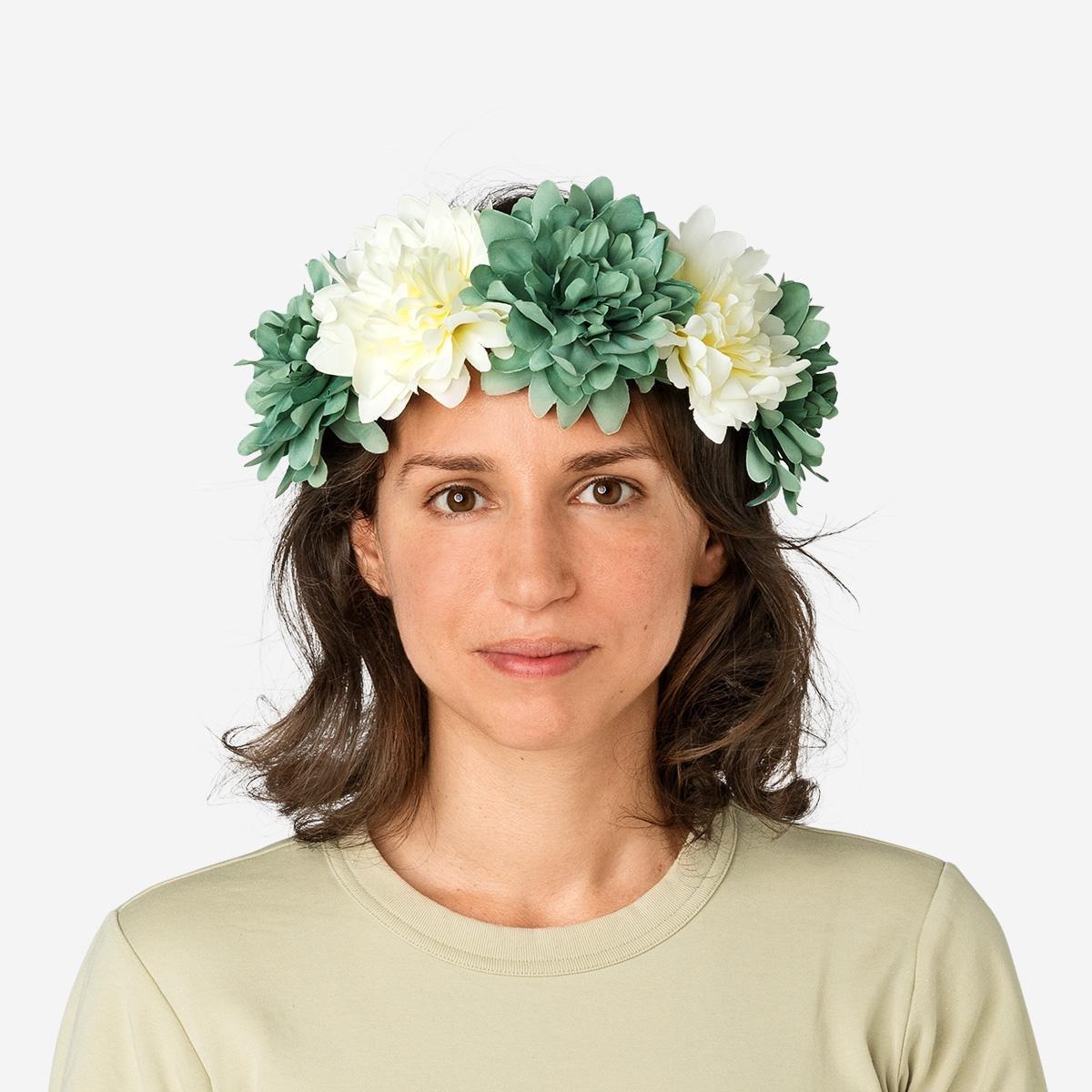 Green flower headband