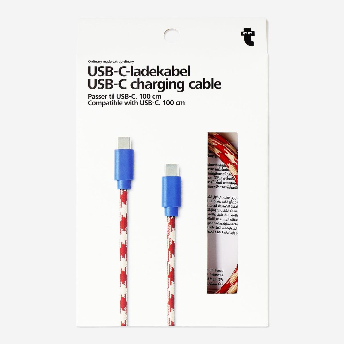 Multicolour usb-c charging cable