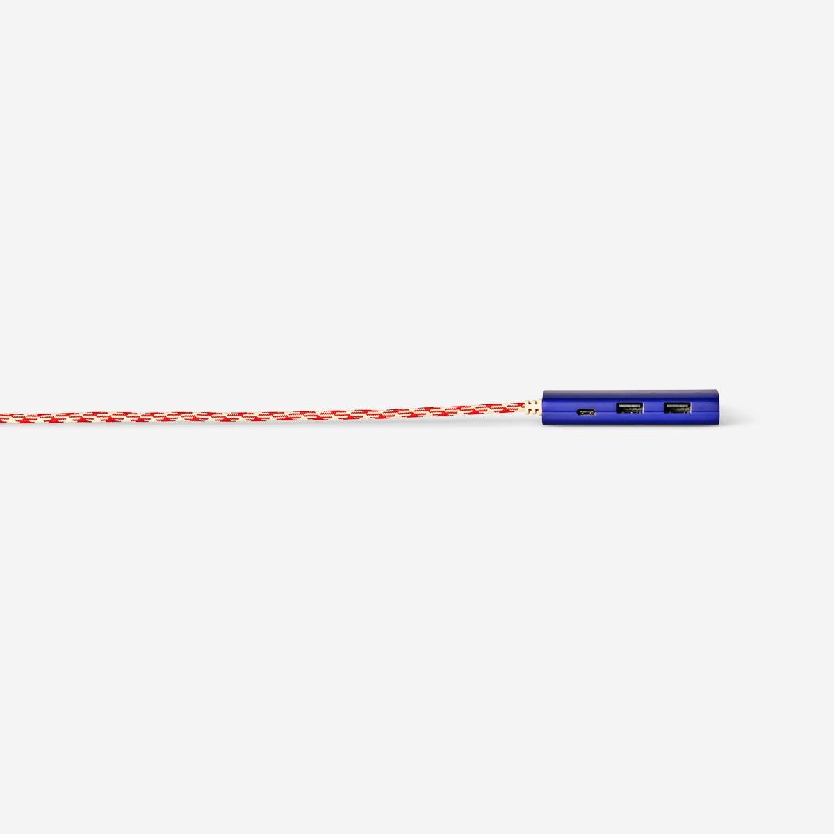 Multicolour USB hub with three ports. USB-C and USB-A