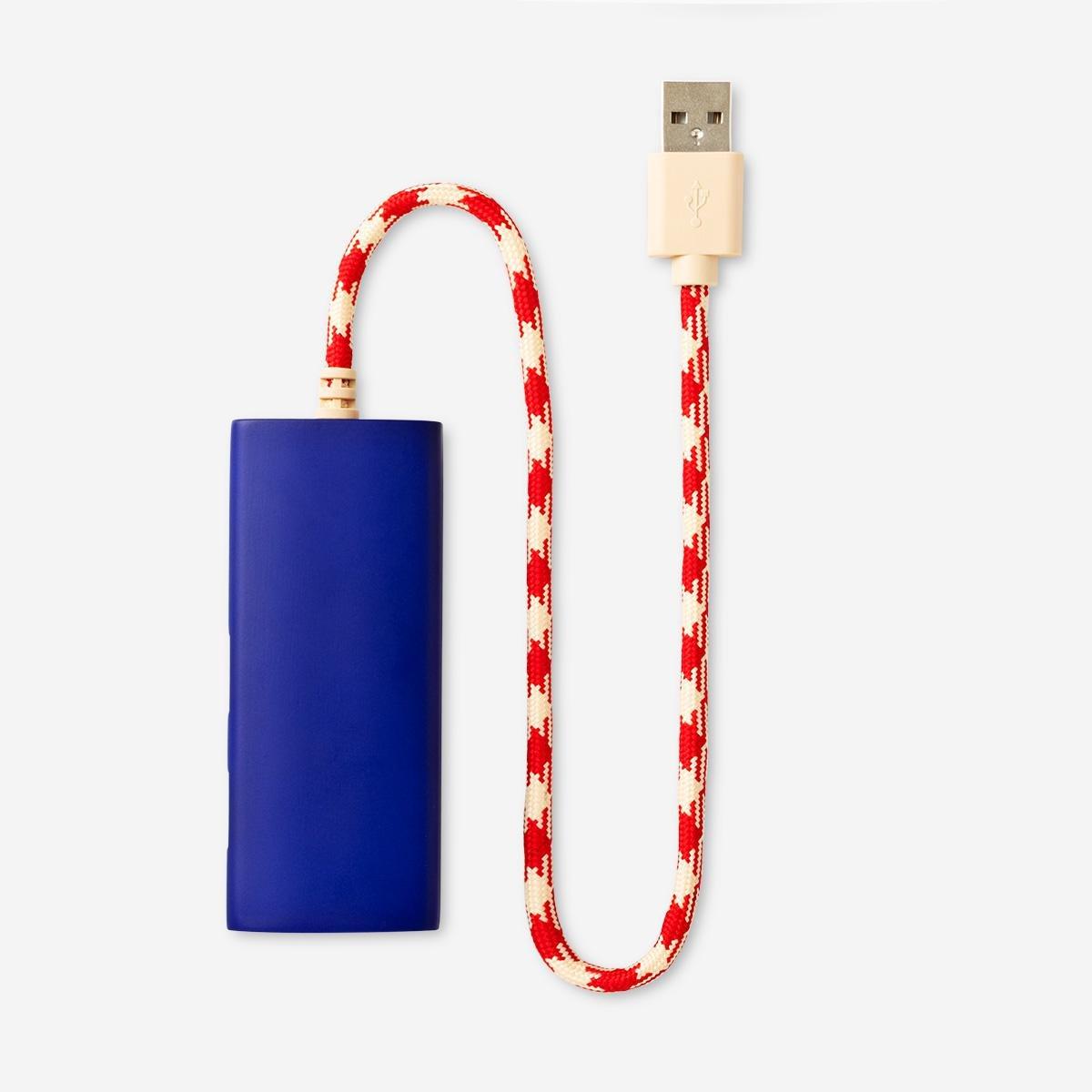 Multicolour USB hub with three ports. USB-C and USB-A
