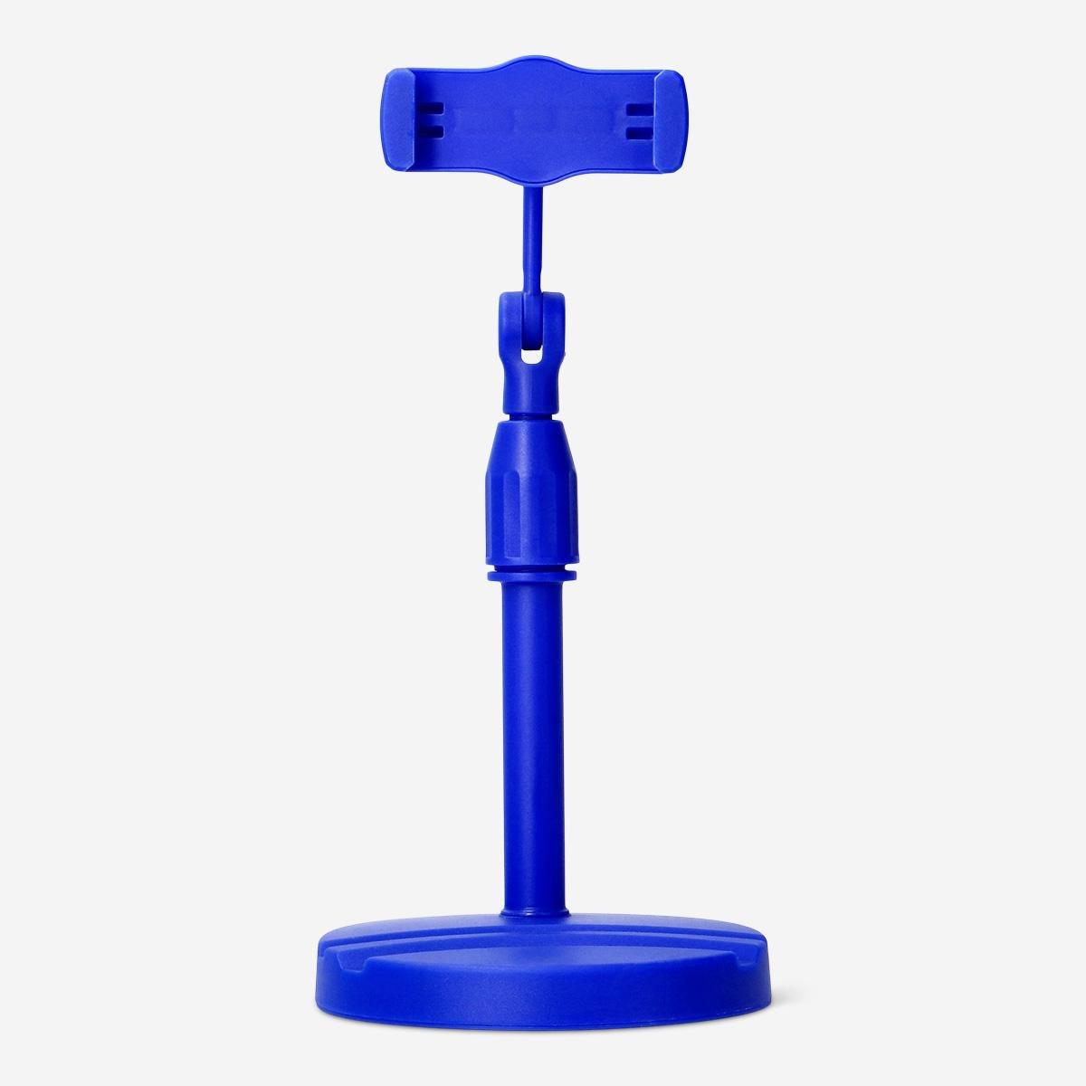 Blue adjustable smartphone and tablet stand