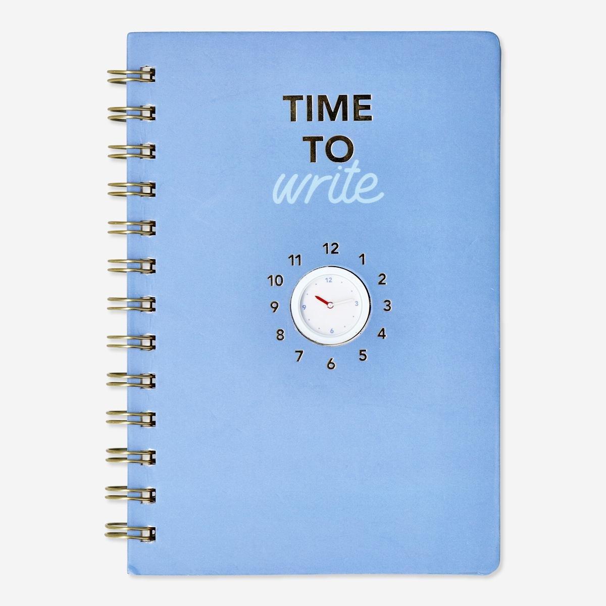 Notebook. With detachable clock