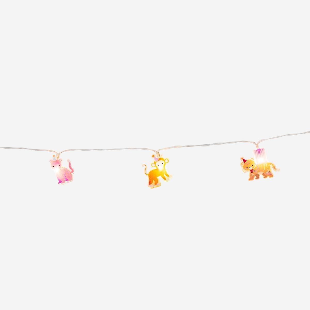 Multicolour Animal String Lights. 262 Cm