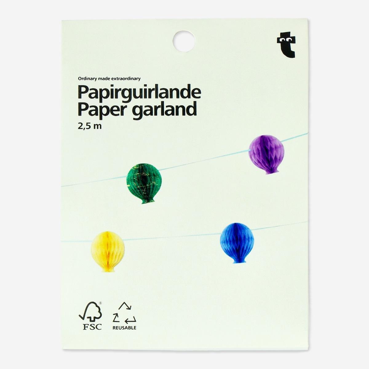 Multicolour paper garland. 250 cm