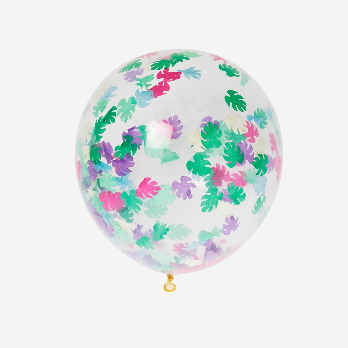 Multicolour balloons with confetti. 6 pcs