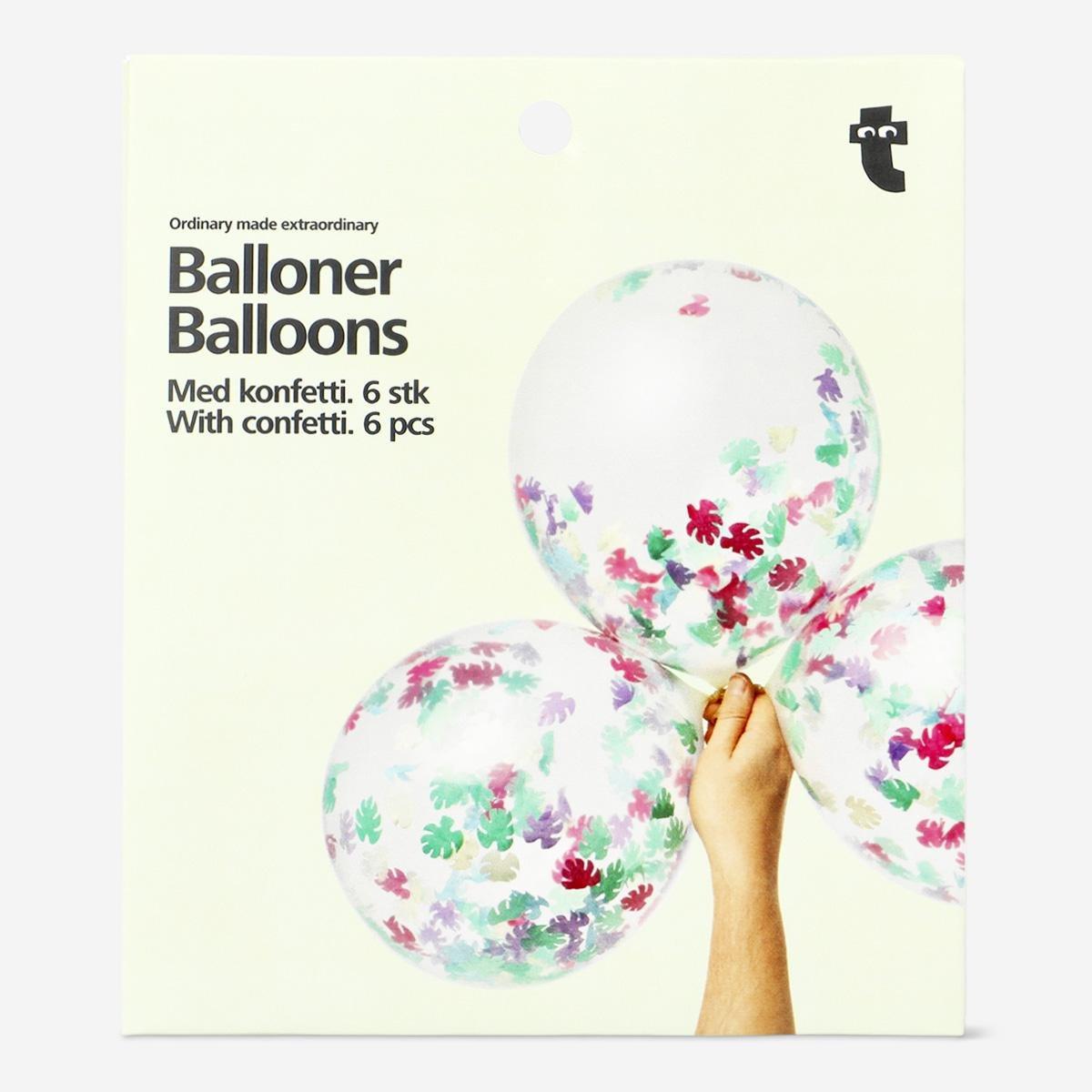 Multicolour Balloons With Confetti. 6 Pcs