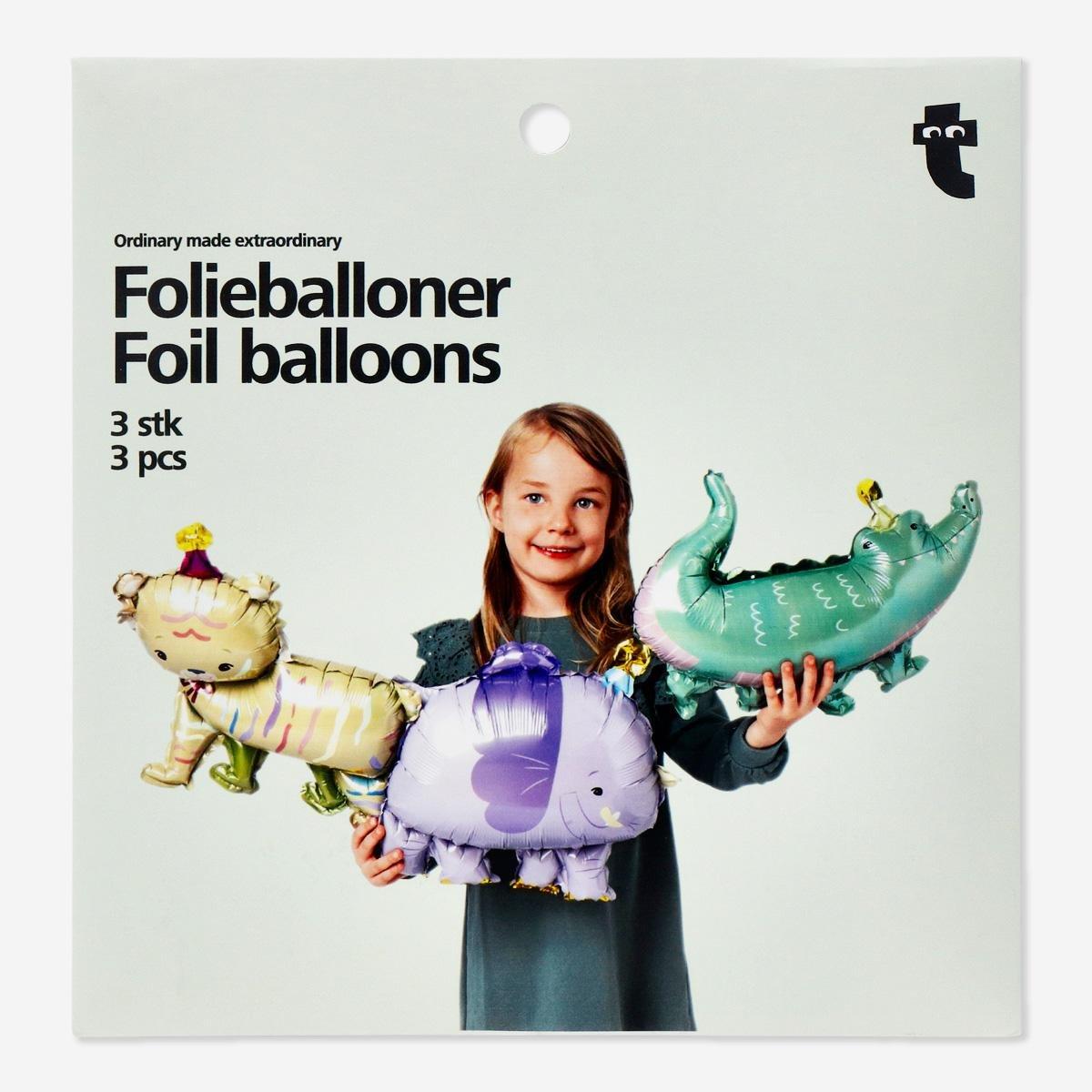 Multicolour foil balloons. 3 pcs