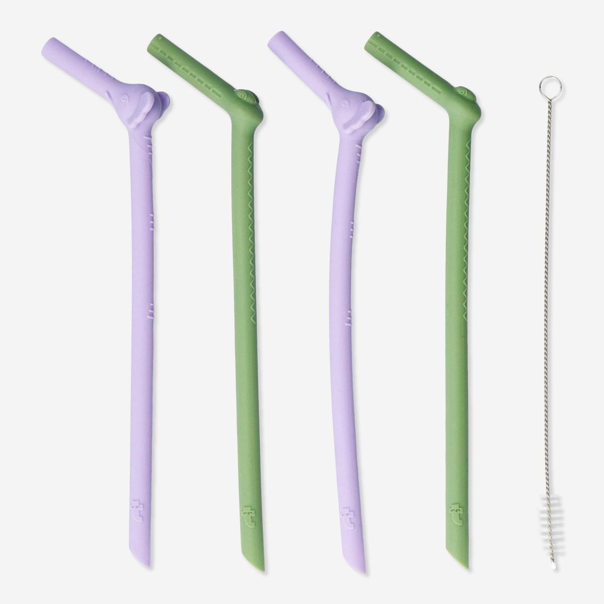 Multicolour reusable straws. 4 pcs