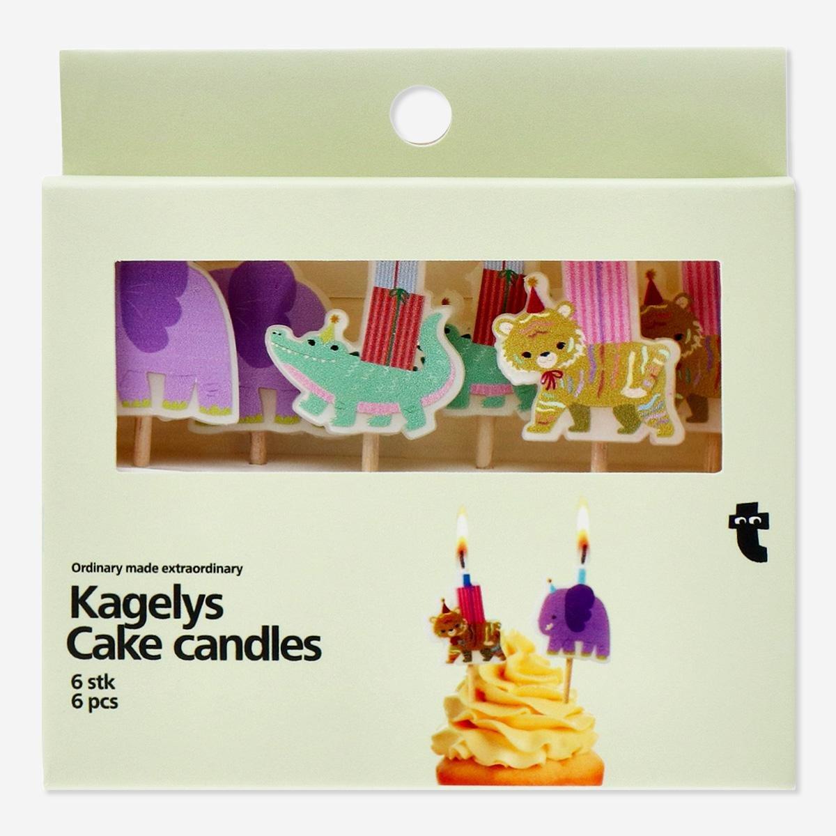Multicolour cake candles. 6 pcs