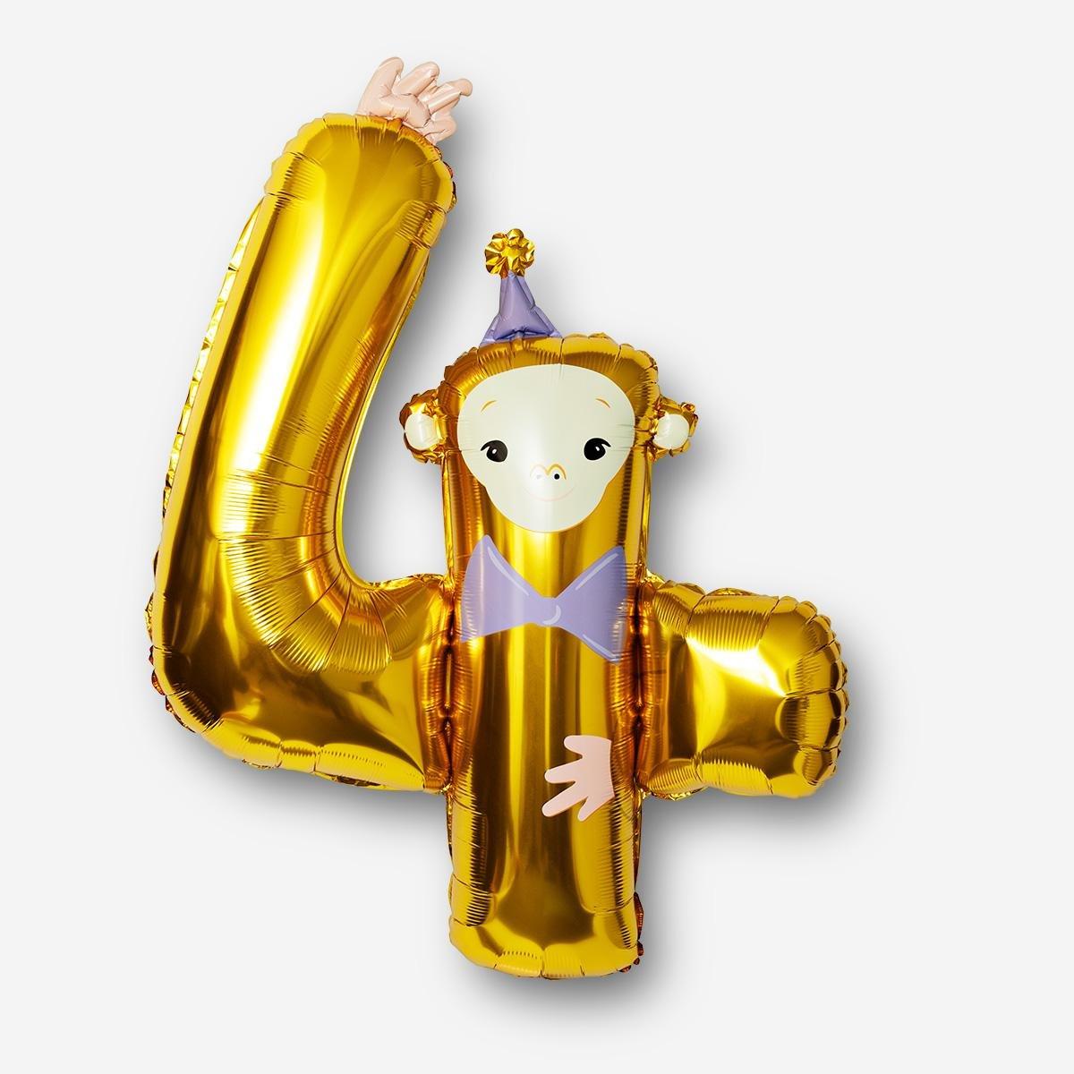 Gold Number 4 Foil Balloon