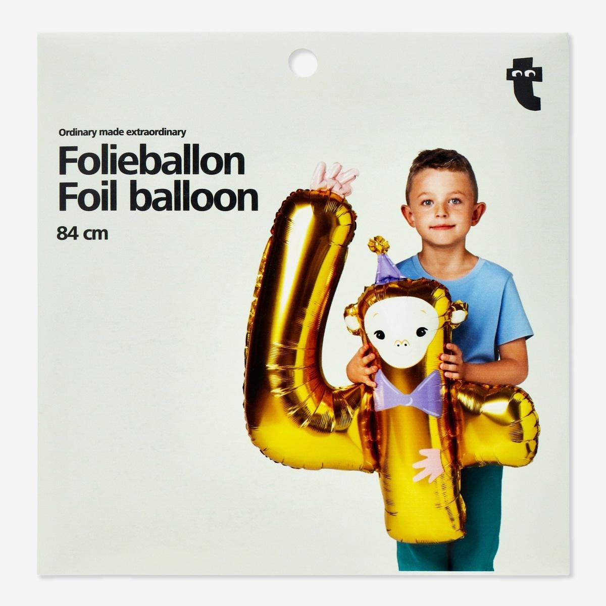 Gold Number 4 Foil Balloon