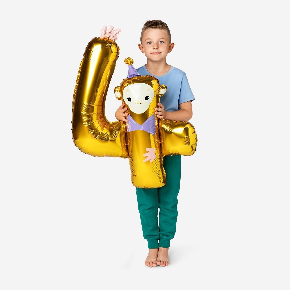 Gold Number 4 Foil Balloon