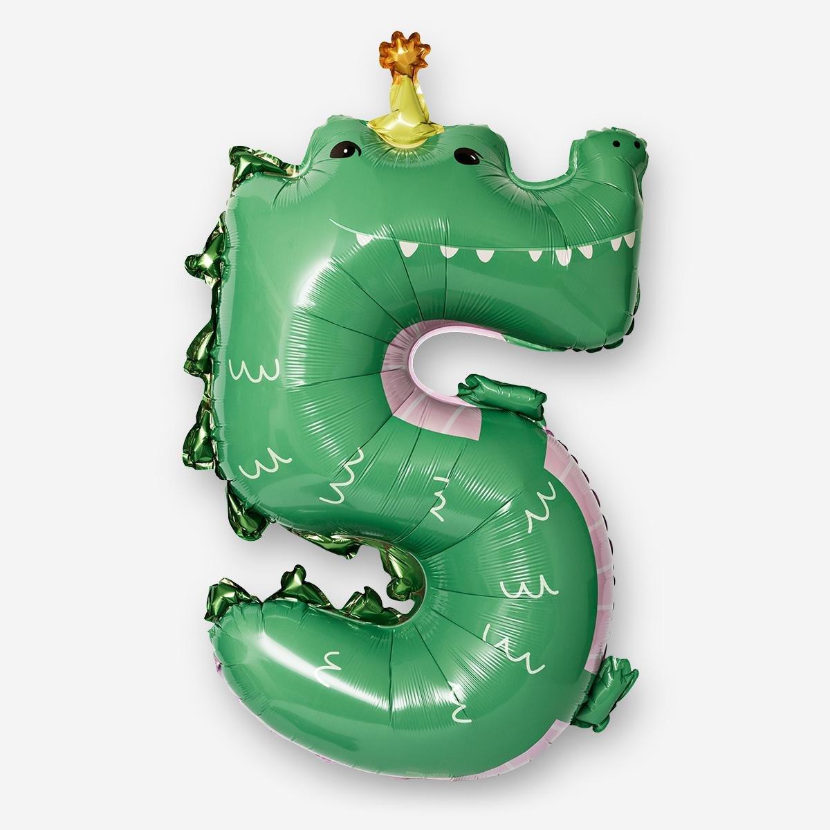 Green Number 5 Foil Balloon