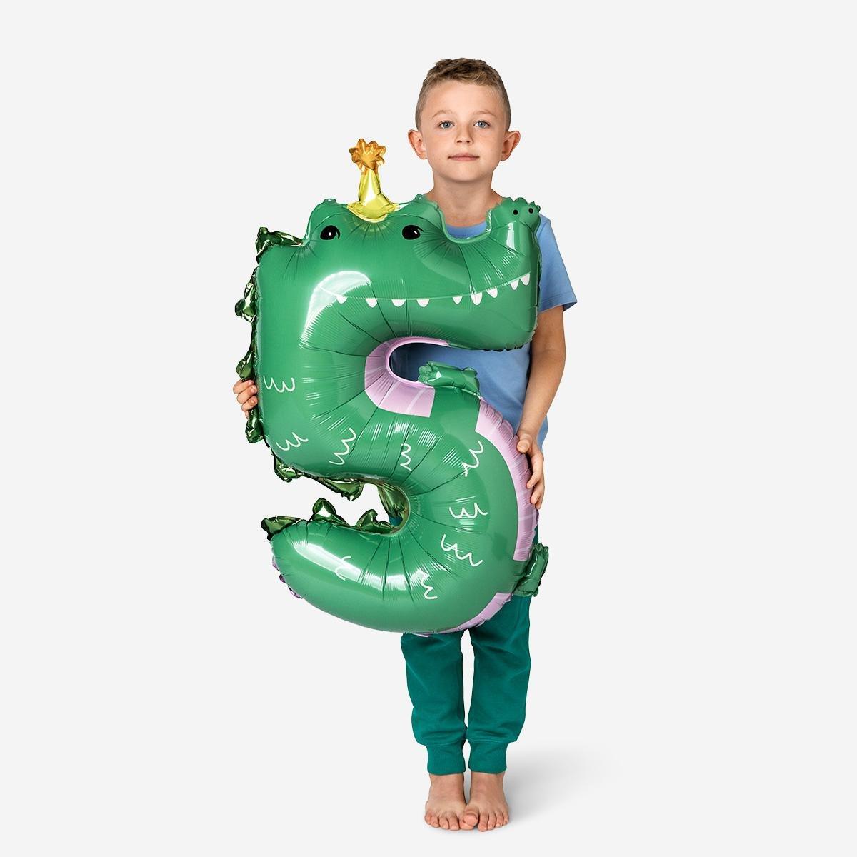Green Number 5 Foil Balloon