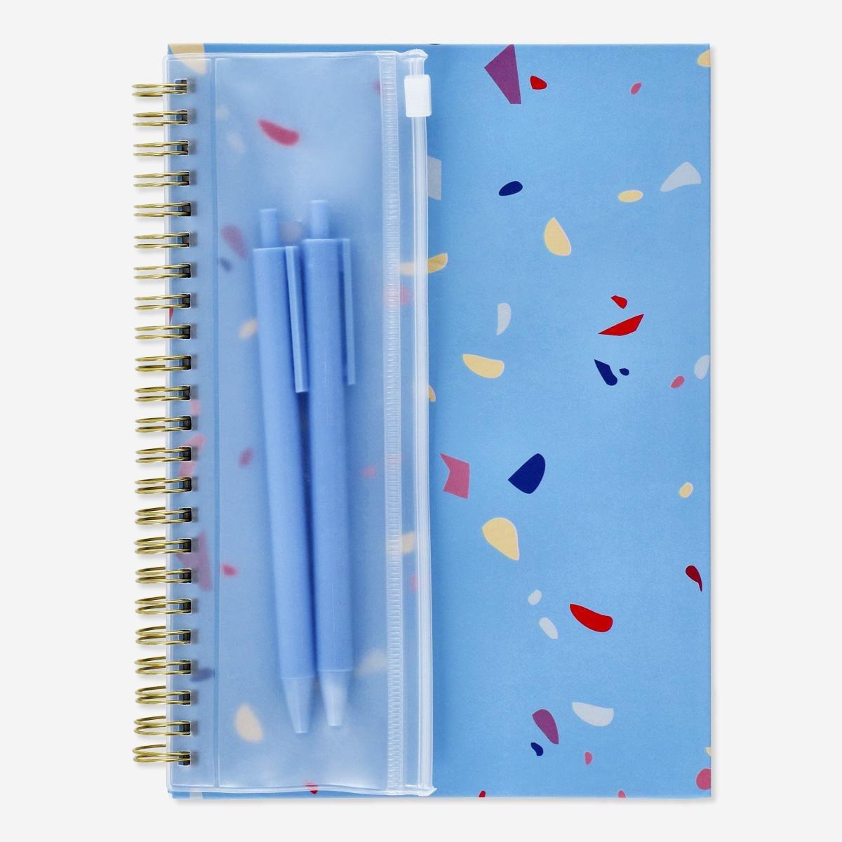 BLUE       Notebook with writing utensils