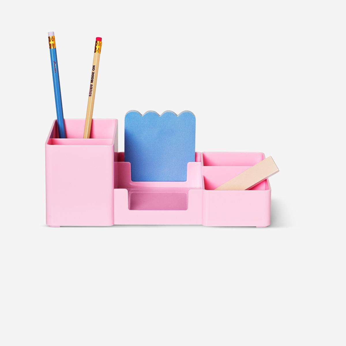 Pink desk tidy