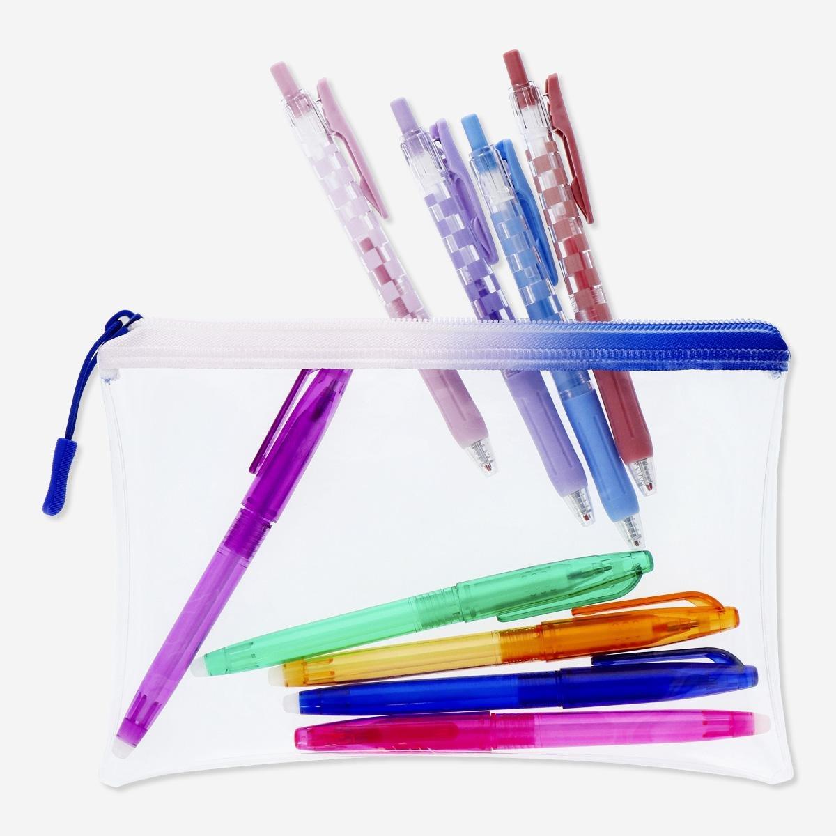 Multicolour transparent pencil case