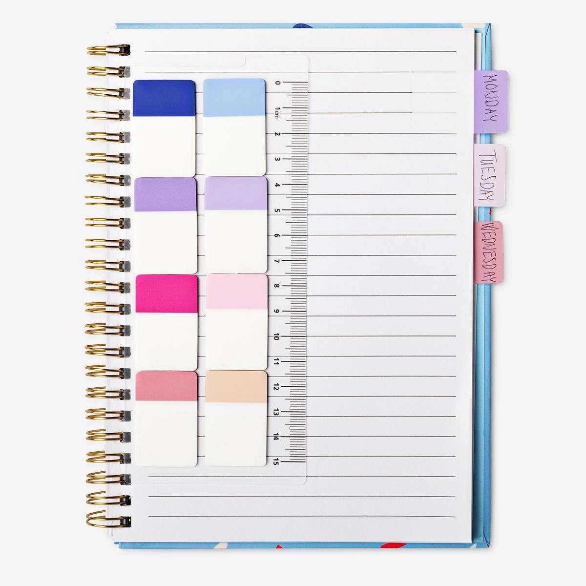 Multicolour sticky memos with ruler
