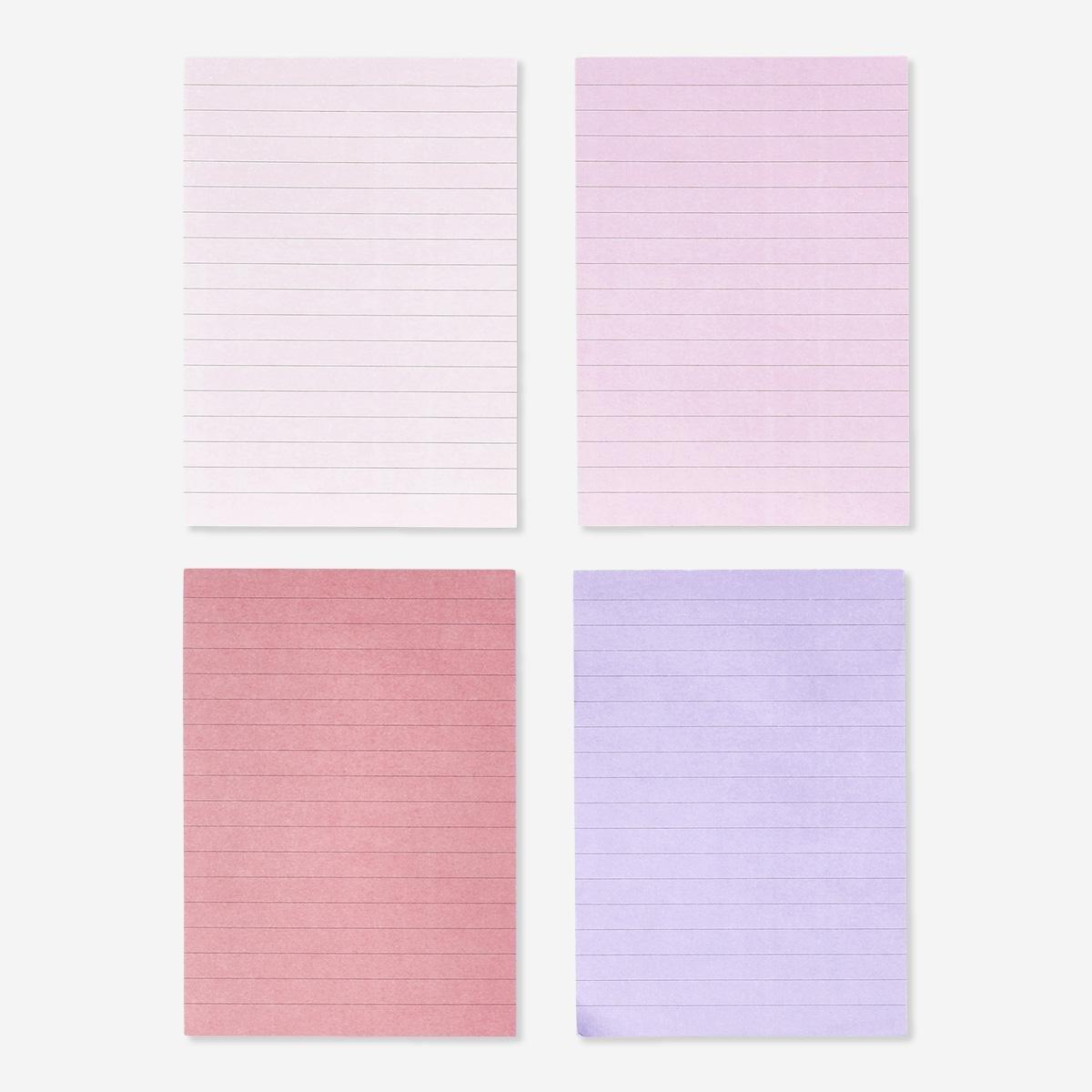 Pink sticky memos. 4 pcs