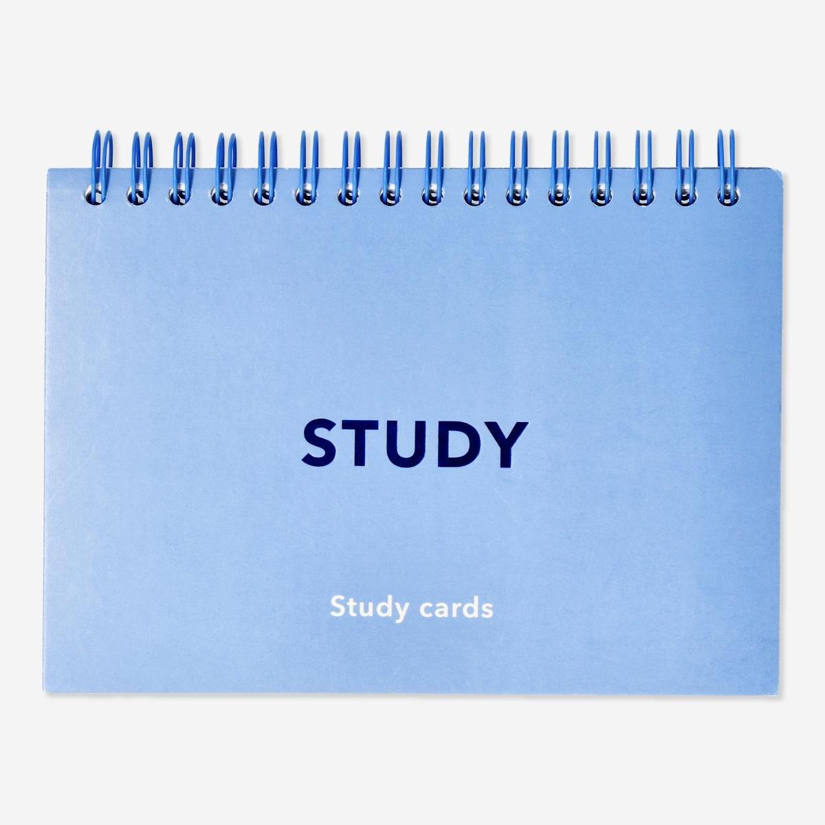 Blue study flash cards