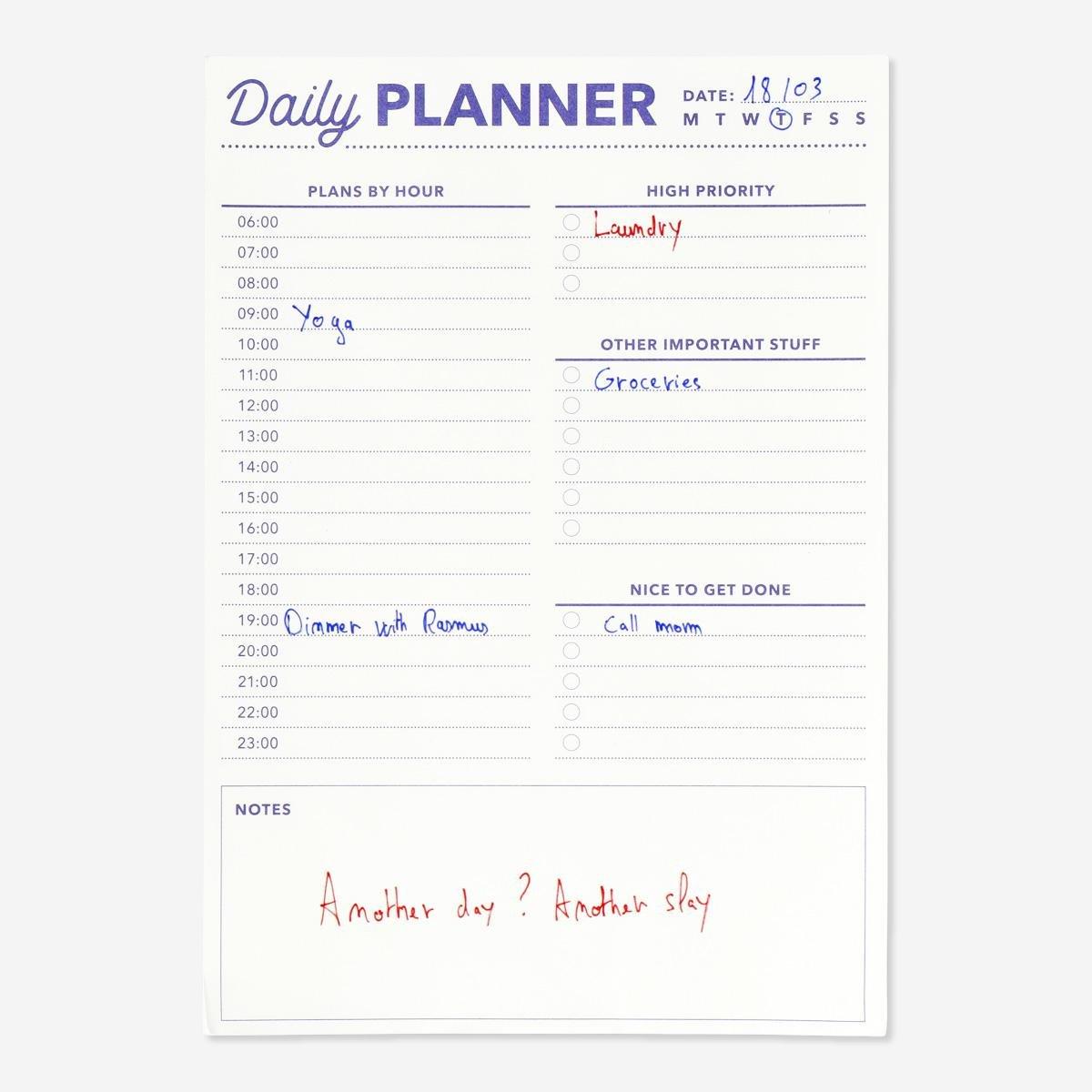 White planner pad. a5