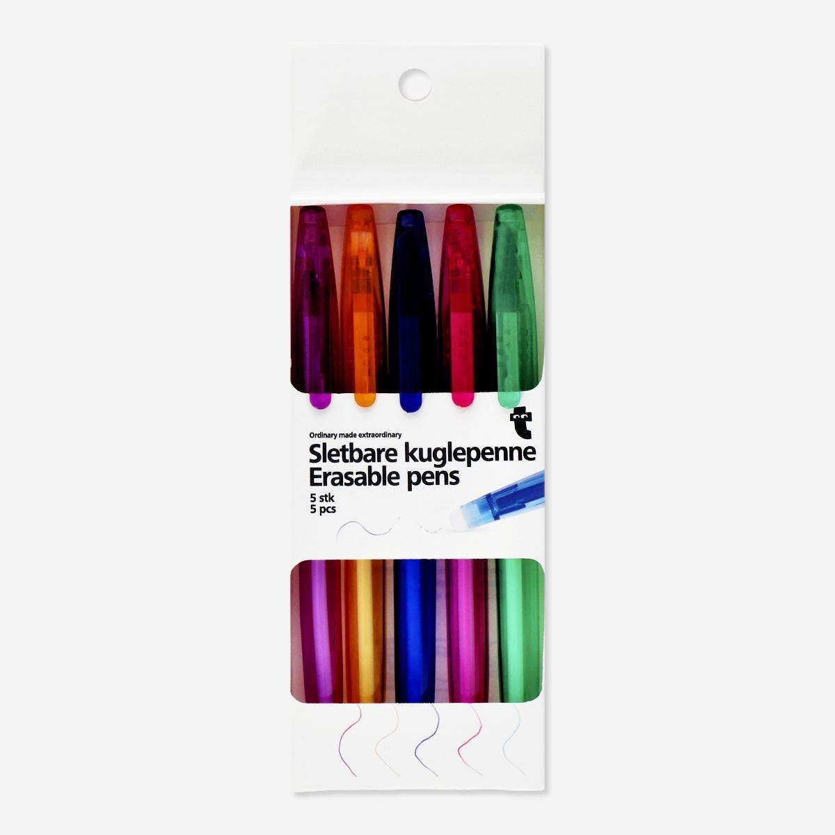 Multicolour erasable pens 5 pcs