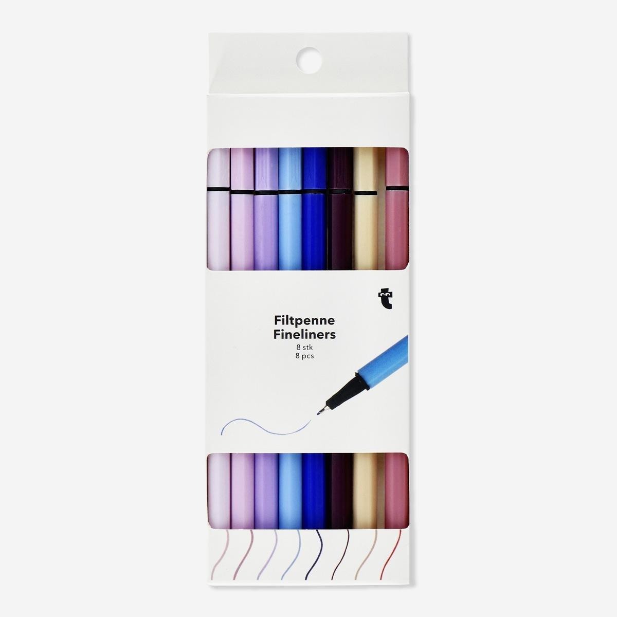 Multicolour fineliners 8 pcs