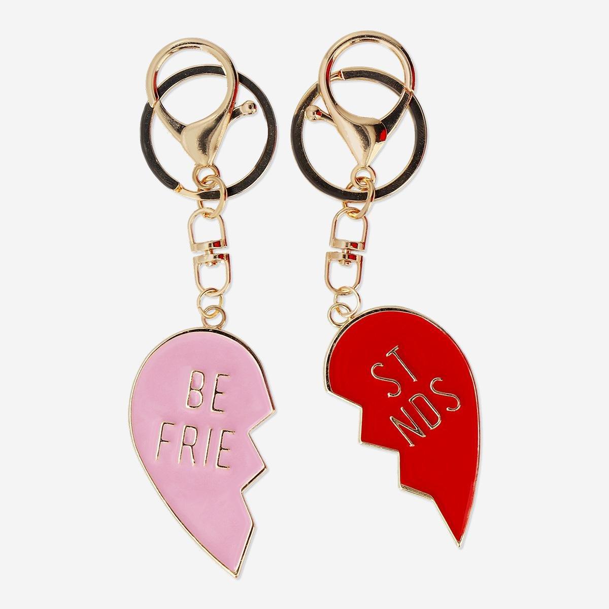 Multicolour heart-shaped keychain for friendship