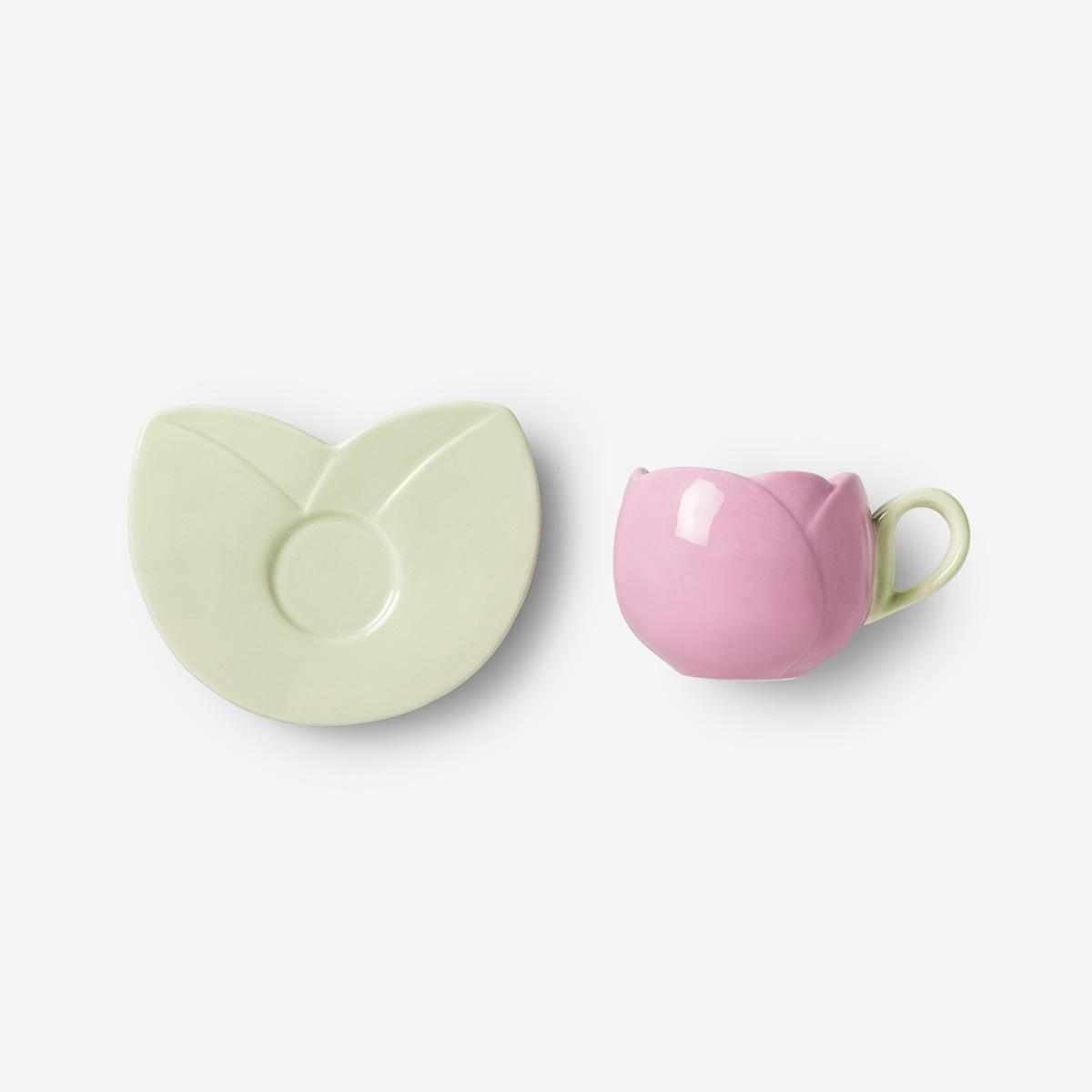 Pink flower mug. 140 ml