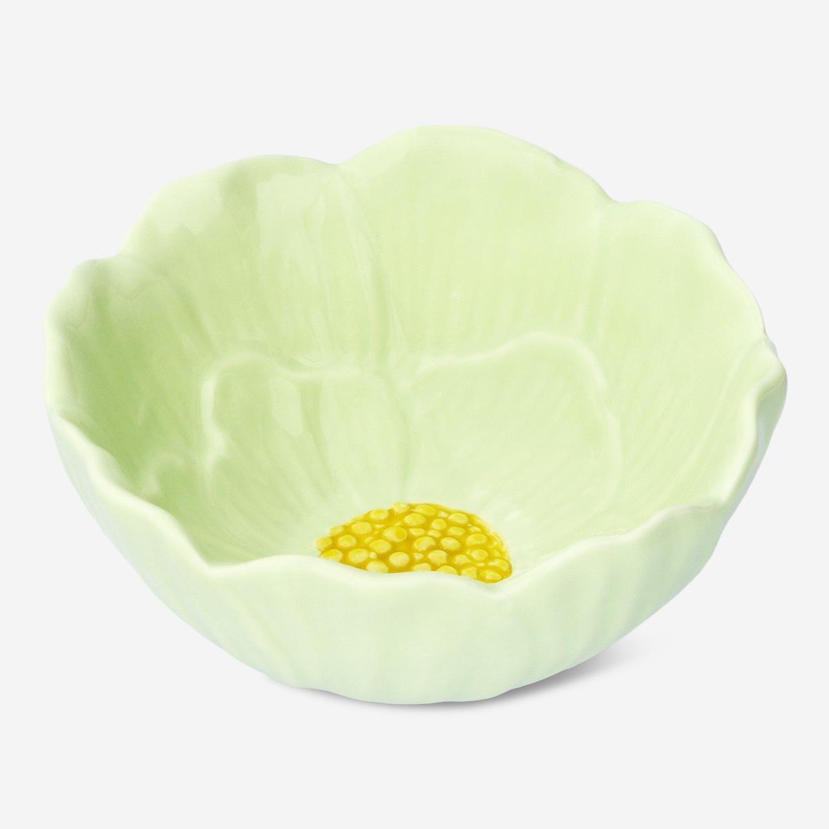 Green Flower Bowl. Medium